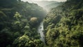 Tranquil mountain range reflects beauty of nature in aerial view generated by AI Royalty Free Stock Photo