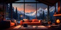 tranquil mountain retreat scene color harmony