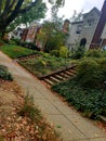 Tranquil neighborhood in fall colors