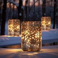 Tranquil Night Scene with Bokeh Lights and Luminarias