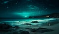 Tranquil night sky illuminates beauty in nature mysterious atmosphere generated by AI Royalty Free Stock Photo