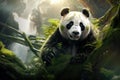 Tranquil Panda tree giant forest. Generate Ai Royalty Free Stock Photo