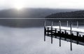 Tranquil peaceful lake with jetty New Zealand Concept