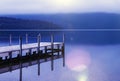 Tranquil peaceful lake with jetty New Zealand Concept Royalty Free Stock Photo