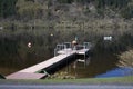 Tranquil peaceful water jetty pier at lake Royalty Free Stock Photo