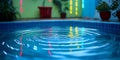 Tranquil Pool Water Ripples at Night Serene Blue Water Surface Texture Royalty Free Stock Photo