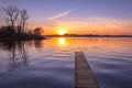 Tranquil purple Sunset over Serene Lake Royalty Free Stock Photo