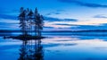 Tranquil Reflections: A Captivating Blue Hour On Tornio Lake