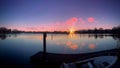 Tranquil Reflections on the Lake's Evening Canvas