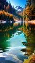 Tranquil Reflections in a Mountain Lake illustration Artificial Intelligence artwork generated