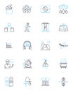 Tranquil respite linear icons set. Calm, Peaceful, Serenity, Relaxation, Retreat, Solitude, Tranquility line vector and