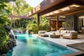 Tranquil retreat: villa with pool and tropical palms