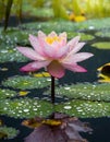 Tranquil Reverie: Serene Lotus Bloom Royalty Free Stock Photo