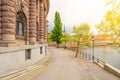 Sunny Day at Riksdagshuset Waterfront, Stockholm Royalty Free Stock Photo