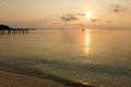 Tranquil scene of beach during sunrise in dawn at Samet island Royalty Free Stock Photo