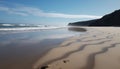 Tranquil scene of a blue waters edge at a tropical coastline generated by AI