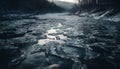 Tranquil scene of frozen wilderness beauty in nature generated by AI