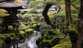 Tranquil scene of a Japanese garden's beauty, generated by AI