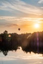 Balloon at Dusk: Reflections and Journeys Royalty Free Stock Photo