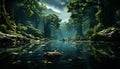 Tranquil scene underwater mystery, tropical rainforest adventure, non urban travel generated by AI