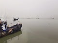 Tranquil Scenery of Fisherman Boat at the Pier Royalty Free Stock Photo