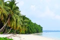 Tranquil Seascape - White Sandy Beach with Azure Water with Lush Green Palm Trees - Vijaynagar, Havelock, Andaman Nicobar, India Royalty Free Stock Photo