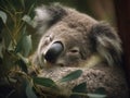 The Tranquil Slumber of the Koala in Eucalyptus Tree