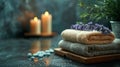 Tranquil Spa Essentials: A Serene Still Life of Relaxation and Pampering Royalty Free Stock Photo