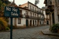Tranquil spanish street with cobblestone and traditional architecture Royalty Free Stock Photo