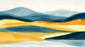 Tranquil spring morning abstract watercolor background in sky blue and pale yellow tones Royalty Free Stock Photo