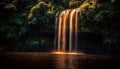 Tranquil stream flows through majestic tropical forest generated by AI Royalty Free Stock Photo