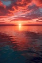 tranquil sunset over a calm ocean horizon Royalty Free Stock Photo