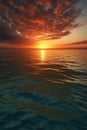 tranquil sunset over a calm ocean horizon Royalty Free Stock Photo