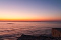 Tranquil sunset over ocean horizon Royalty Free Stock Photo