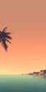 Tranquil Sunset Palm Tree Vintage Minimalist Mobile Wallpaper