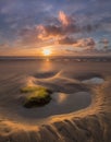 Tranquil Sunset, Perran Sands, north Cornwall Royalty Free Stock Photo