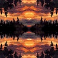 Tranquil Sunset Reflections Pattern with Warm Tones and Serene Vibes Royalty Free Stock Photo