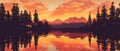 Tranquil Sunset Reflections Pattern with Warm Tones and Serene Vibes Royalty Free Stock Photo