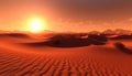 Tranquil sunset, ripples of sand, Africa arid beauty generated by AI
