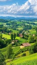 Tranquil swiss alps majestic mountains and serene countryside landscape in switzerland Royalty Free Stock Photo