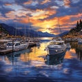 A Tranquil Tapestry: An Idyllic Marina at Dusk