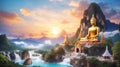 Tranquil temples, elegant pagodas, and serene Buddha statues find their abode amidst the captivating embrace of mountains and the