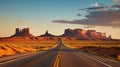 Tranquil Trails. Exploring the Deserted Beauty of a Scenic Highway. Generative AI