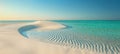 A Tranquil Tropical Sandscape with Crystal Clear Emerald Water and Gentle Waves on a Serene Beach Royalty Free Stock Photo