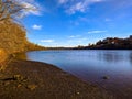 Tranquil View Of The Blue Raritan River In New Jersey