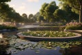 Tranquil Water Lily Pond in Memorial Park A