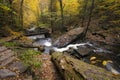 tranquil waterfall in Pennsylvania forest during autumn