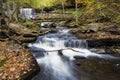 tranquil waterfall in Pennsylvania forest during autumn