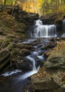 tranquil waterfall in Pennsylvania forest during autumn