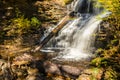 tranquil waterfall in Pennsylvania forest during autumn